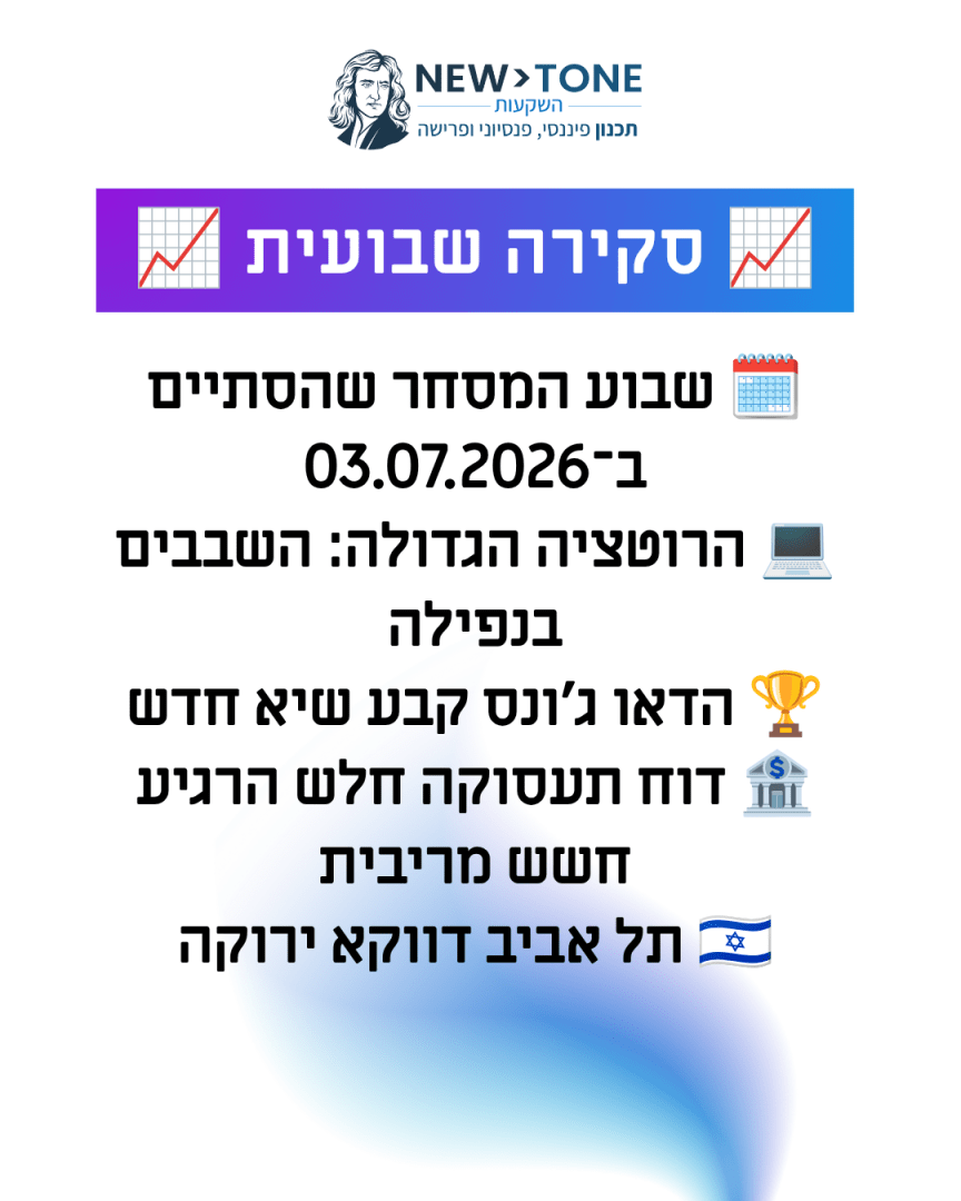 סקירה שבועית שוק ההון — שבוע שהסתיים 03.07.2026, הרוטציה הגדולה: השבבים בנפילה והדאו בשיא